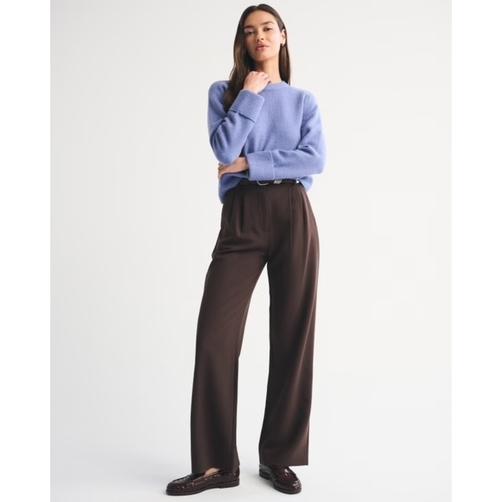 A&F Sloane Tailored Wide Leg Pant - Dark Brown - 18